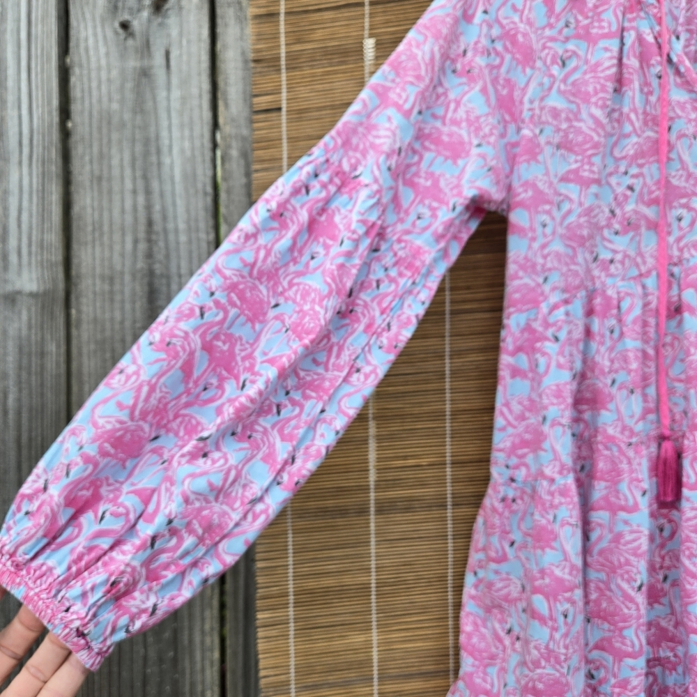 Let's Flamingle Dress By Simply Southern Cotton Small - Picture 6 of 10
